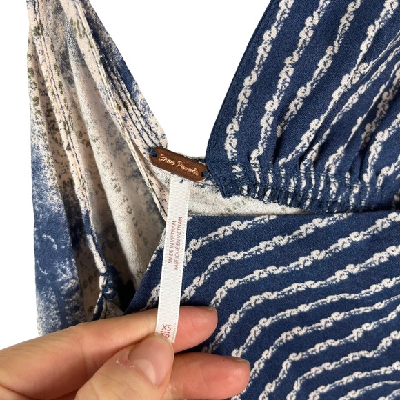 Free People | Call On Me Y2K Tank Top Cropped Indigo Blue Asymmetrical Size XS - Picture 8 of 12